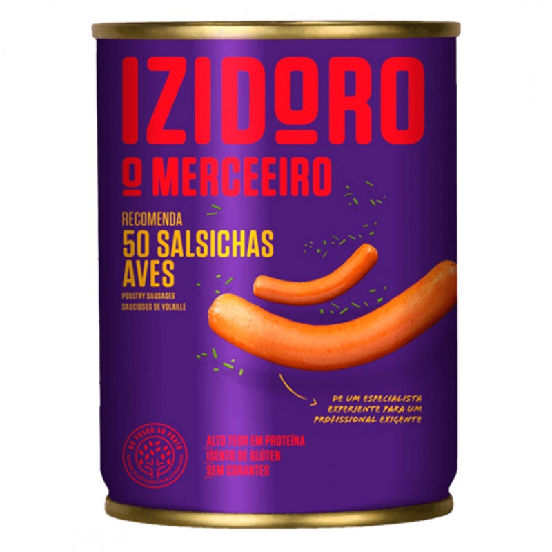 SALSICHAS IZIDORO AVES LATA 50UNID