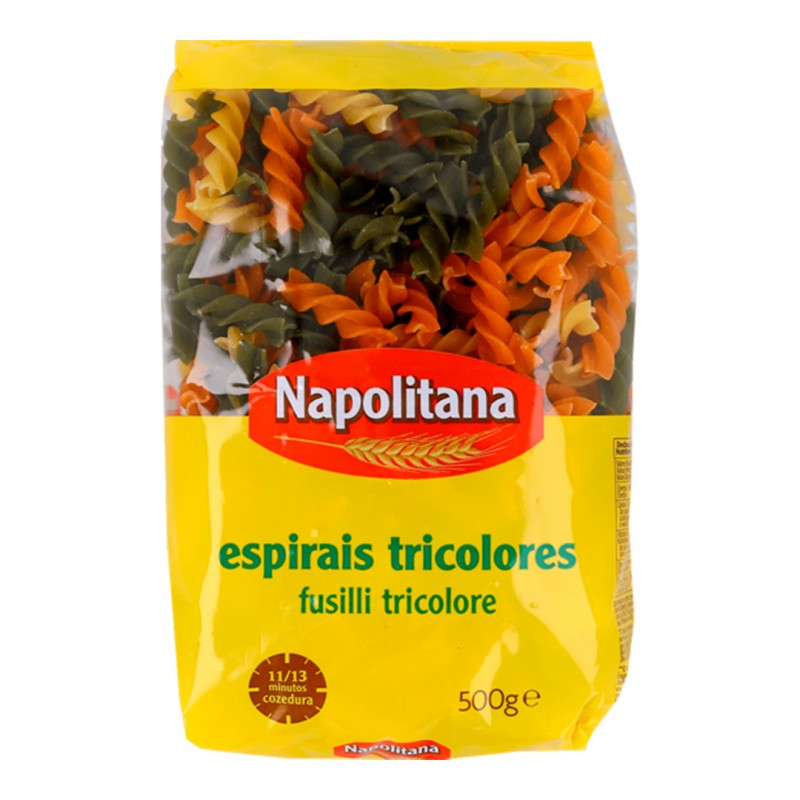 MASSA NAPOLITANA ESPIRAIS TRICOLORE 20X500GR